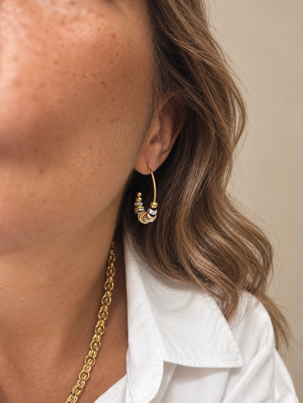Boucles D'Oreilles Bally - Doré Ou Bicolore