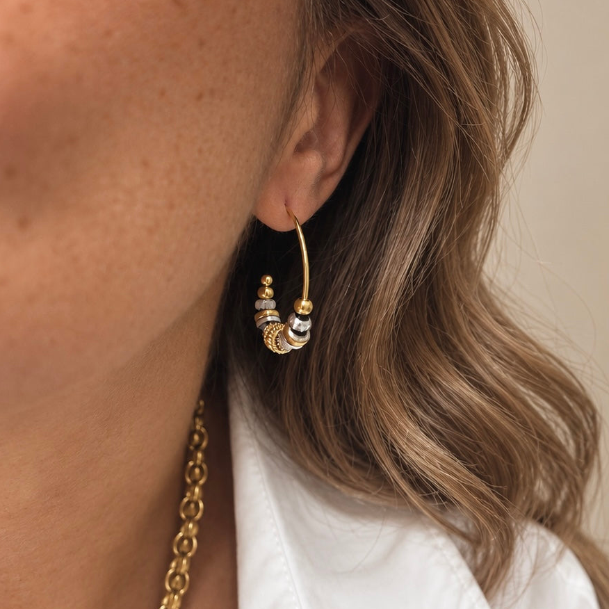 Boucles D'Oreilles Bally - Doré Ou Bicolore