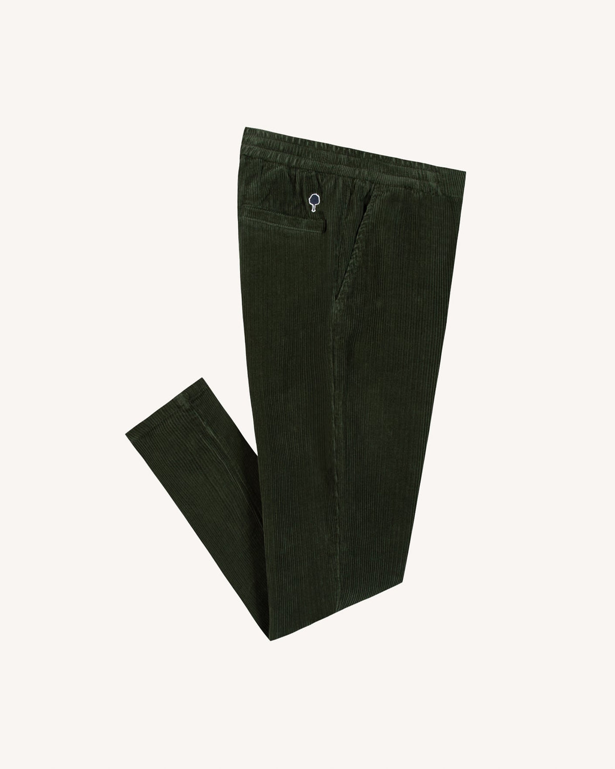 Pantalon Taille Élastique Vert Foncé