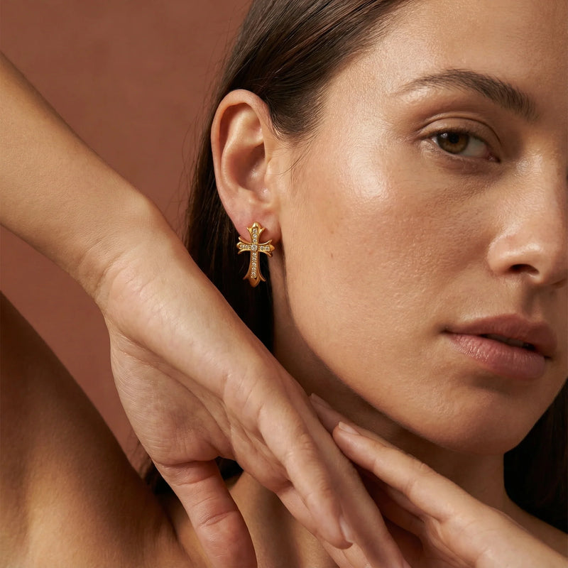 Boucles D'Oreilles Croix Gothic