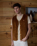 Chaleco sin mangas de algodón camel