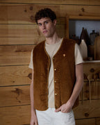 Chaleco sin mangas de algodón camel