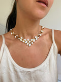 Vintage Trifari Necklace - Foliage White Cabochons