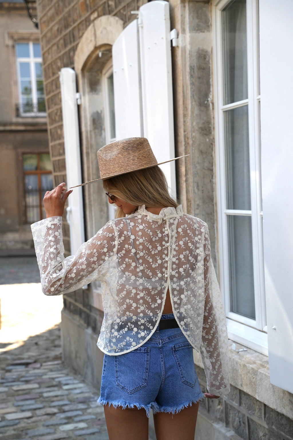 Blouse Brodée Tifany - Beige
