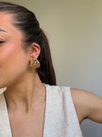 Boucles D’Oreilles Scherrer Vintage - Créoles Larges Ajourées