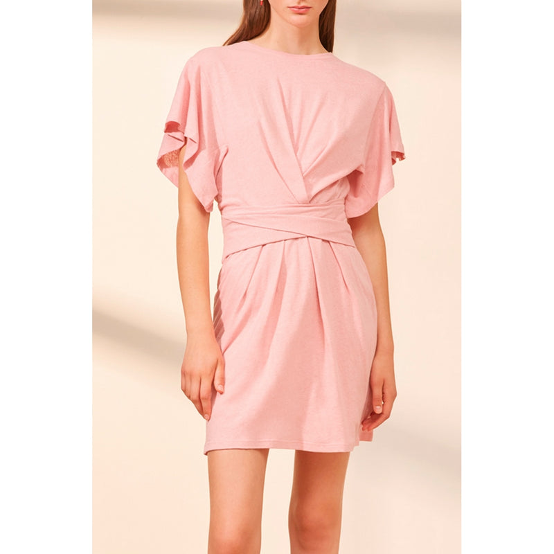 Suncoo - Vestido recto de lino - Rosa