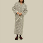 Ivory Squiggle Long Robe - Offwhite