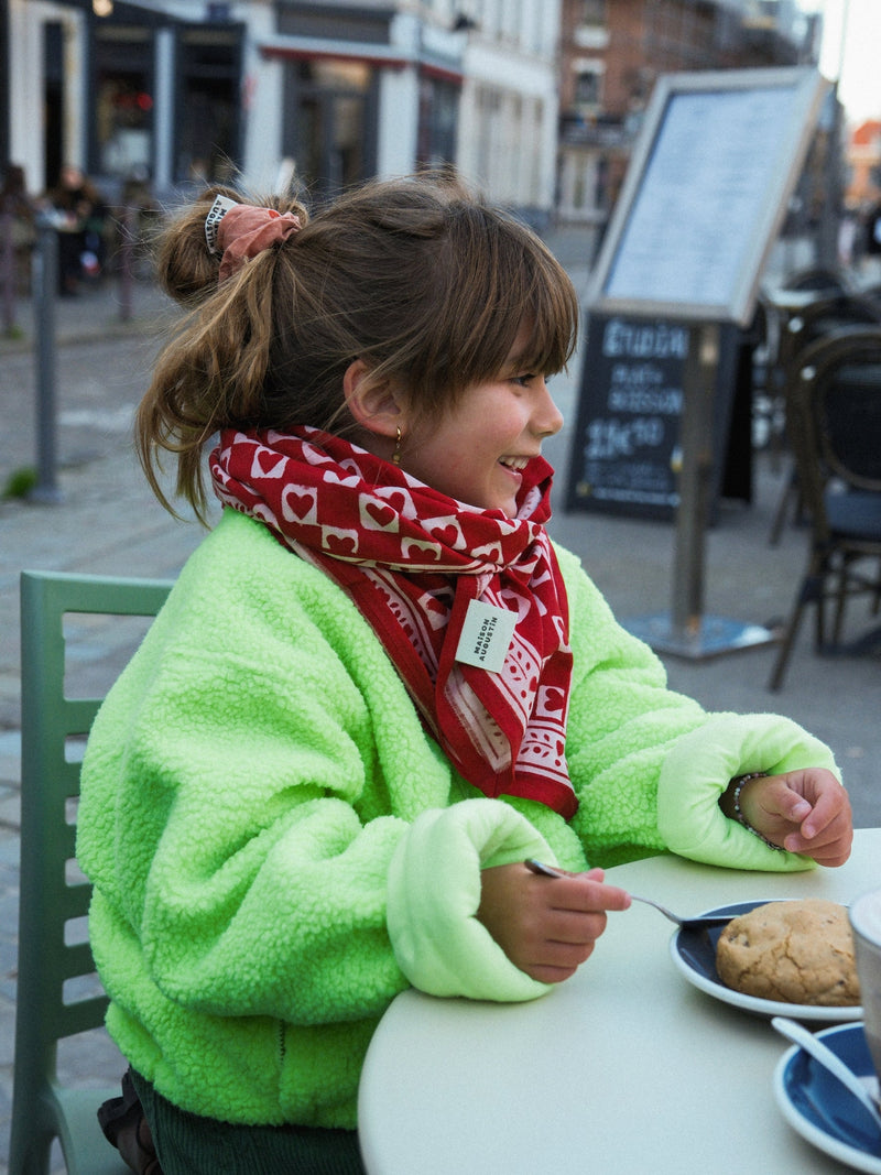 Foulard Adulte Coeur Rubis 100Cm