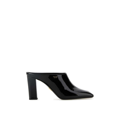 Mules 85Mm Prada Leather - Femme - Black