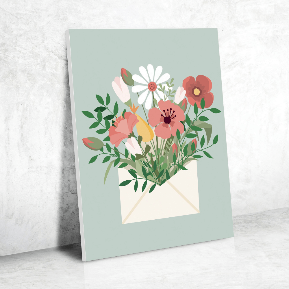 Kit Peinture Numéro Enveloppe Fleurie