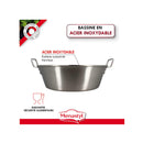 Stainless Steel Basin with Handles - Ø41cm