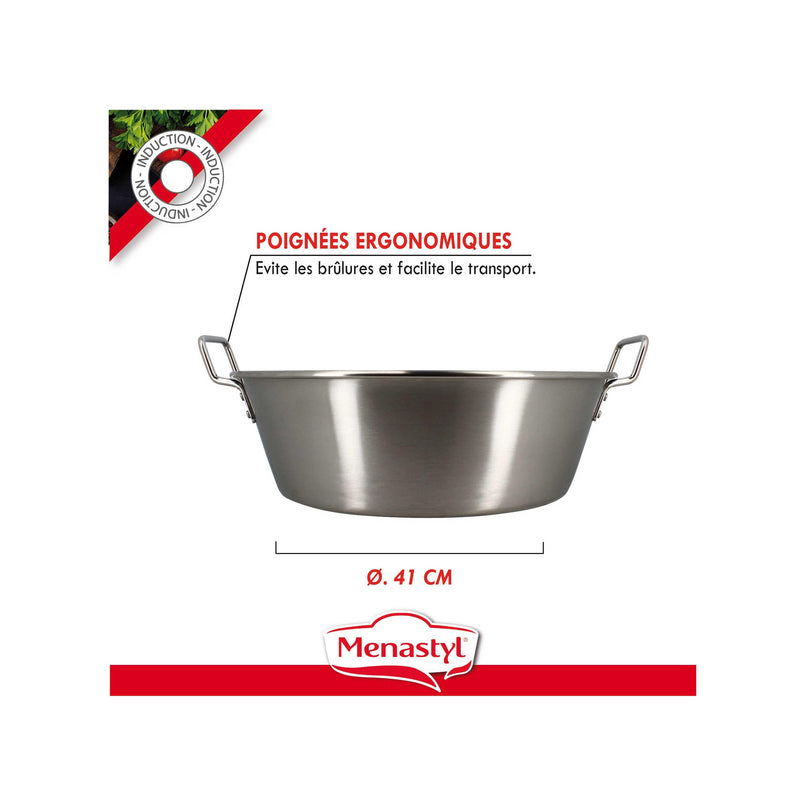 Stainless Steel Basin with Handles - Ø41cm
