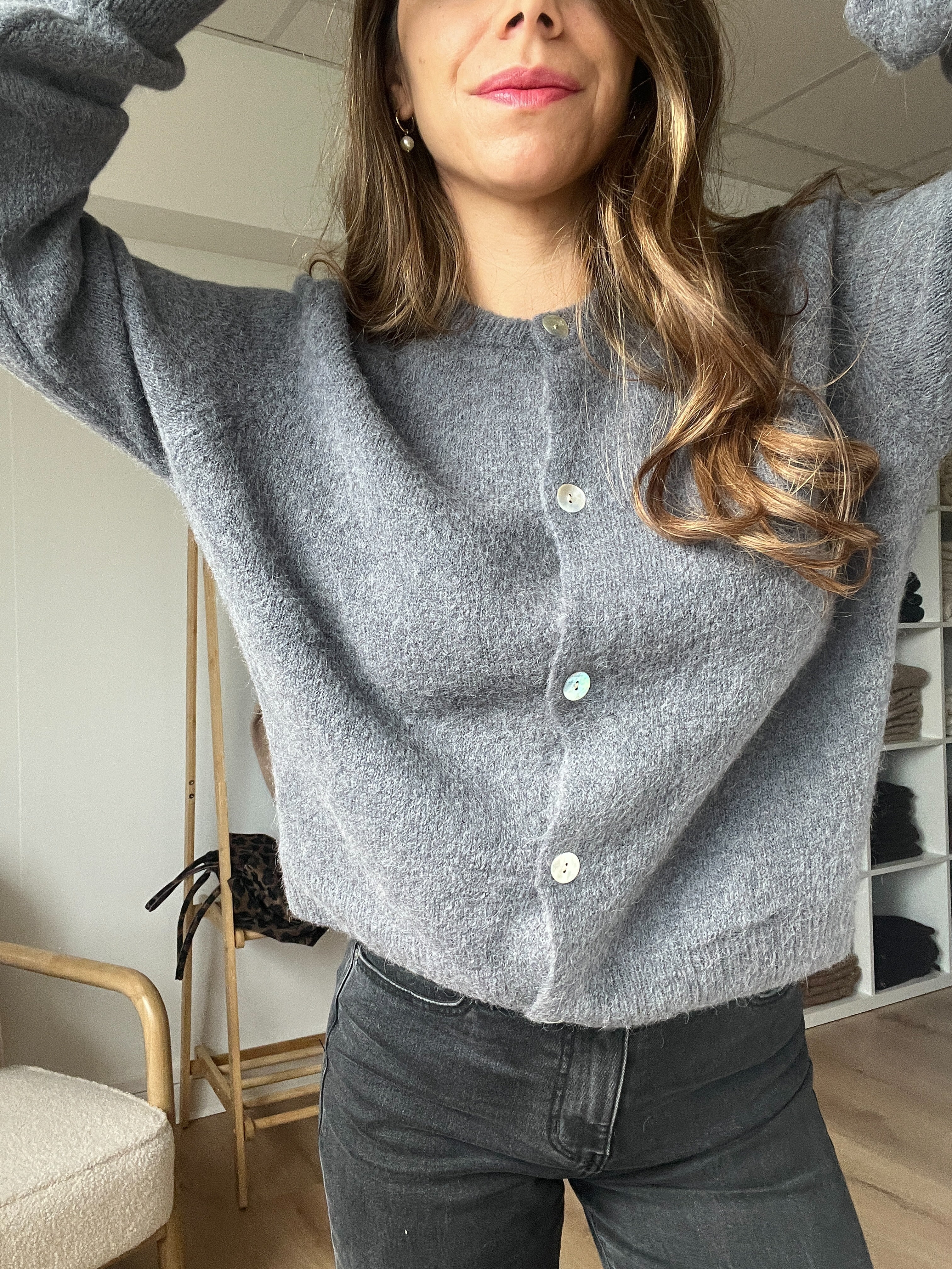Prenda De Punto De Lana Léonie Gris
