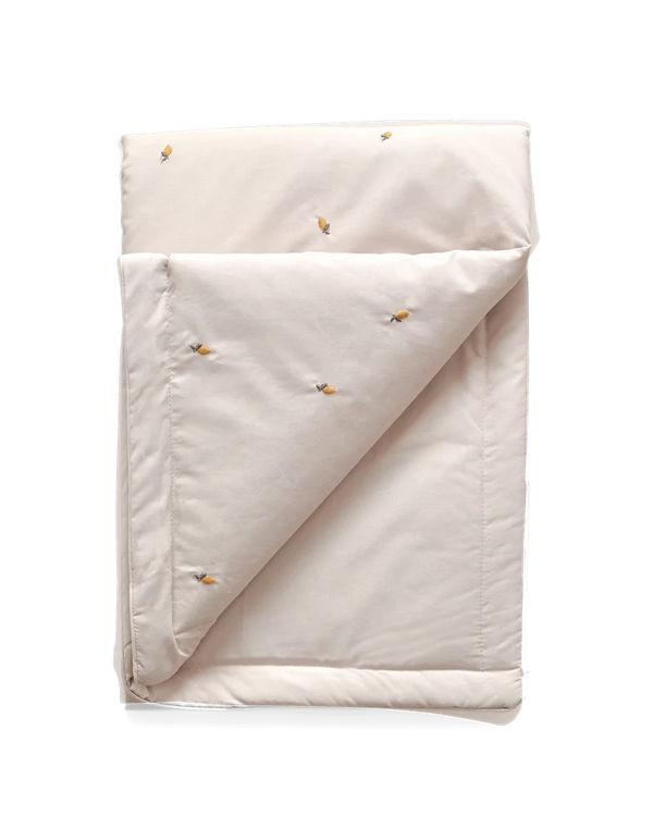 Embroidered Percale Blanket - Lemon