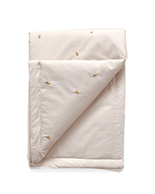 Couverture En Percale Brodée - Lemon