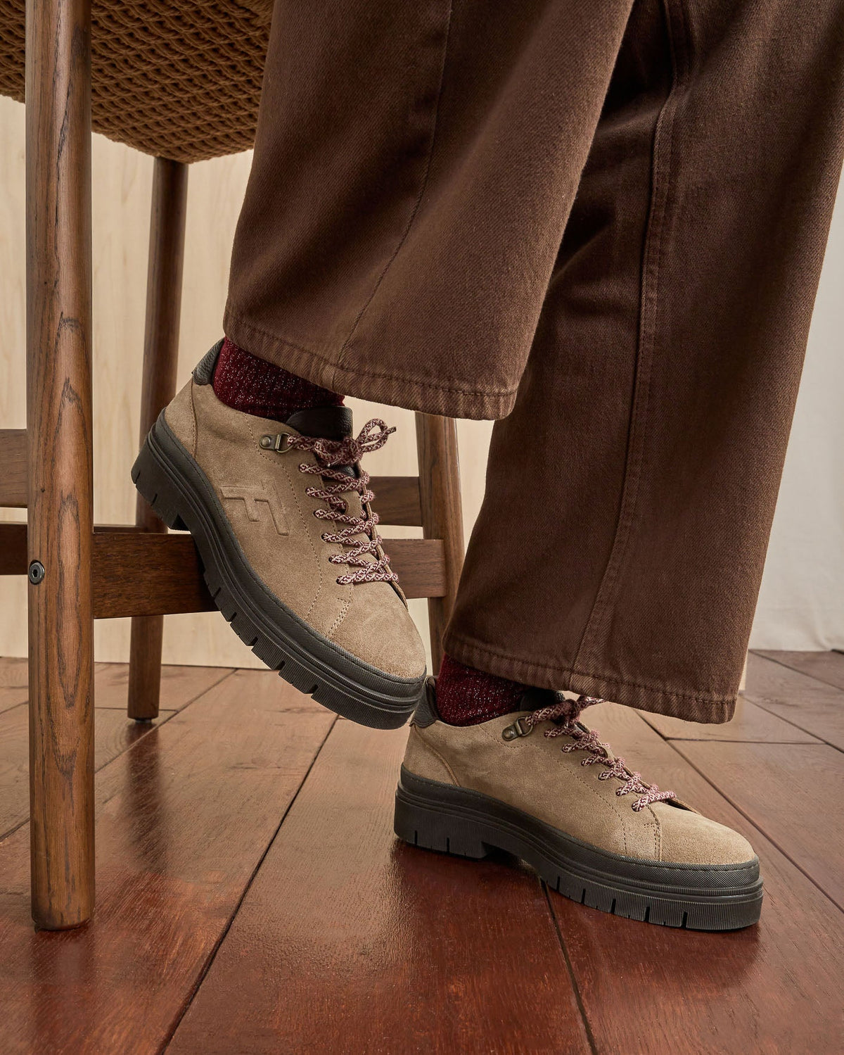 Beige Suede and Leather Shoes