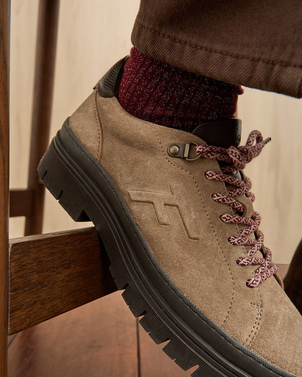 Beige Suede and Leather Shoes