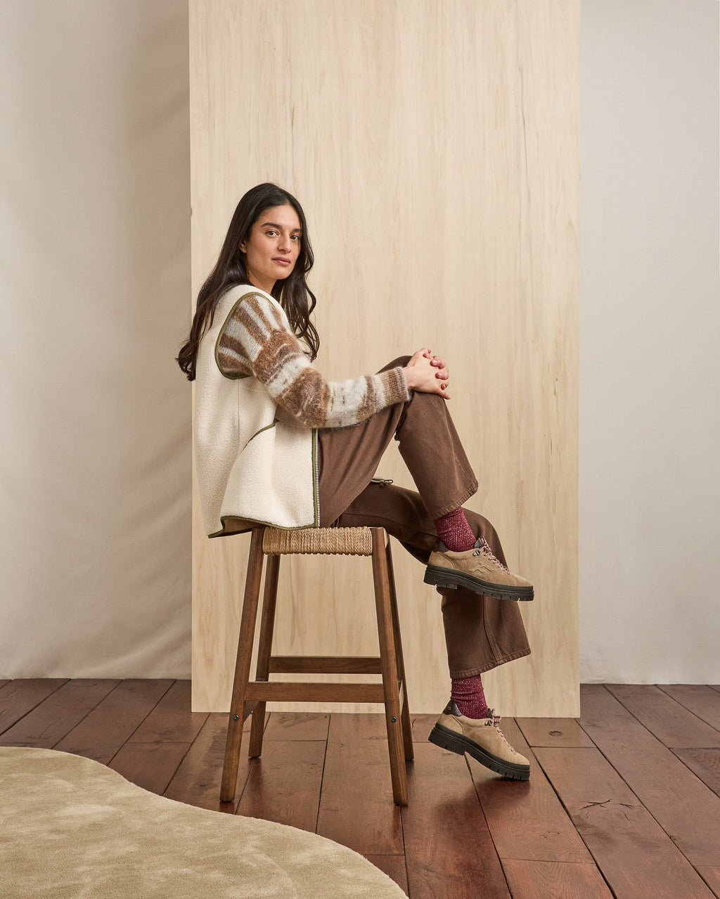 Beige Suede and Leather Shoes