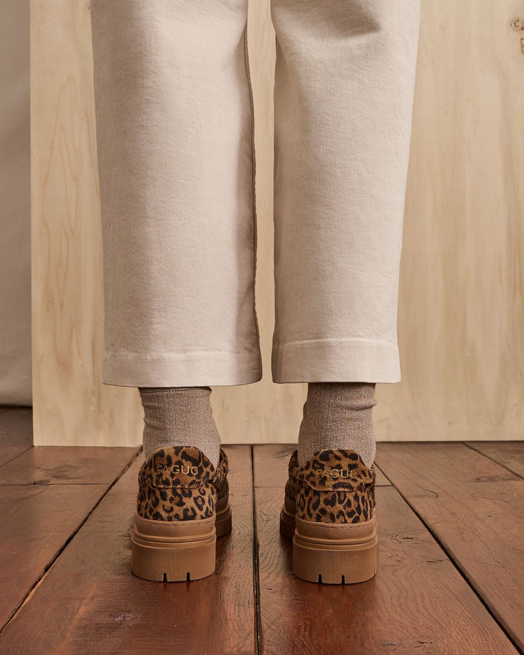 Leopard Leather and Suede Shoes