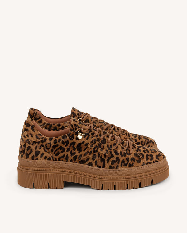 Leopard Leather and Suede Shoes