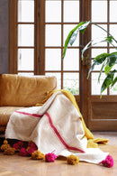 Plaid Berbère Pompon Bicolore