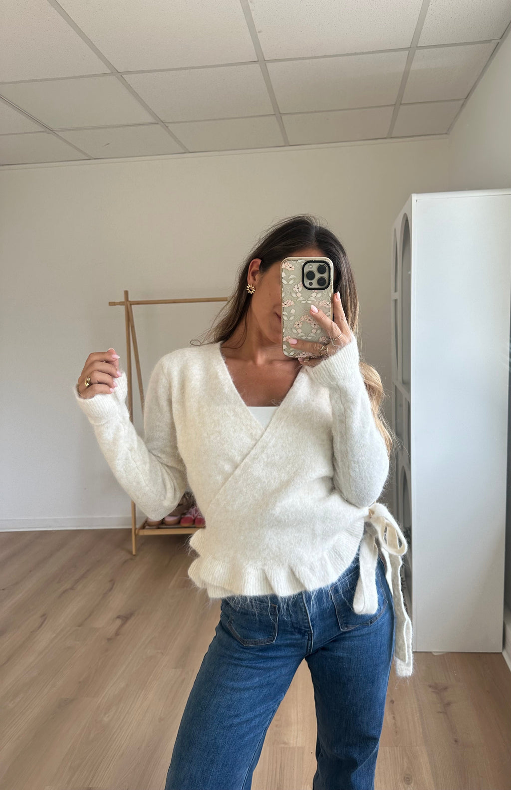 Cárdigan con lazo Helena beige