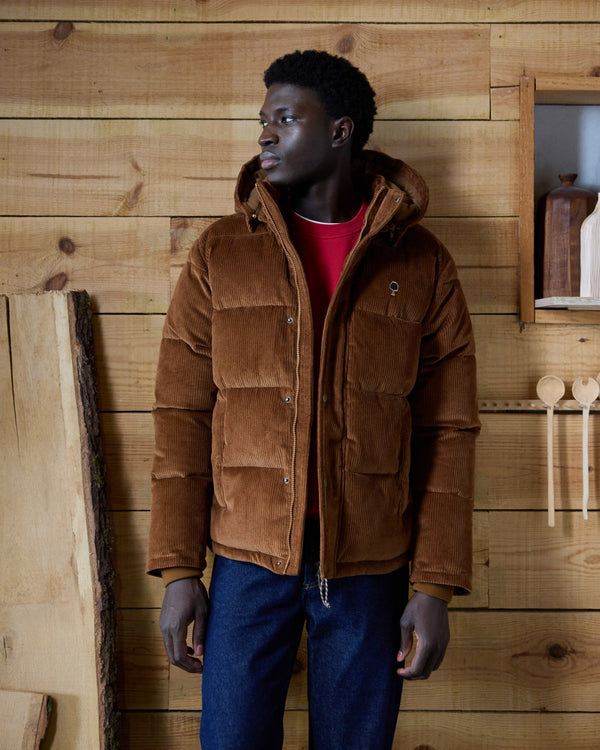 Chaqueta acolchada camel