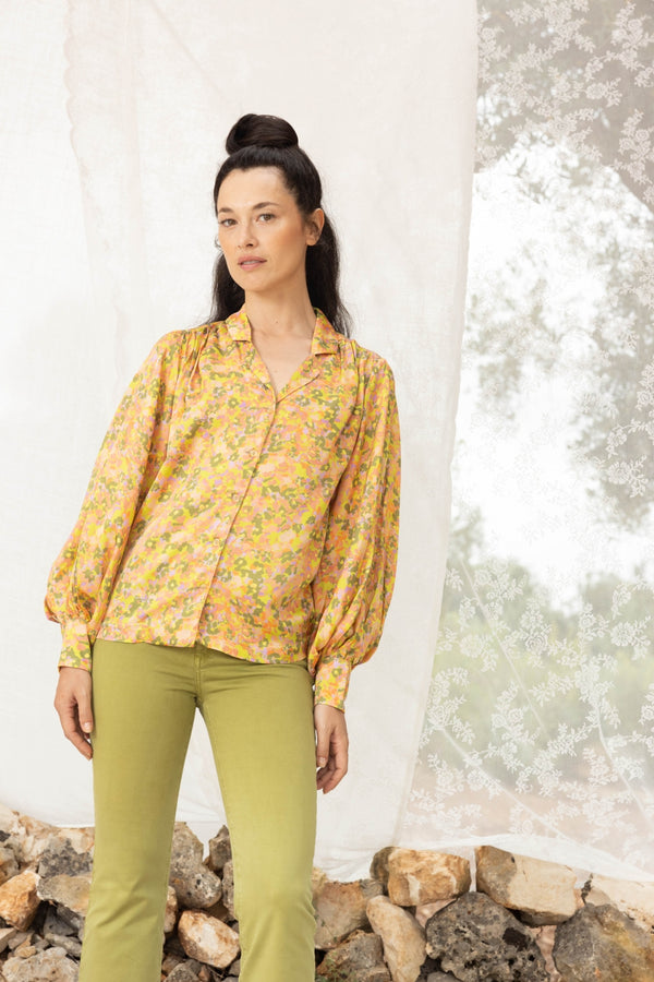 The Kim Yellow Flowers Blouse