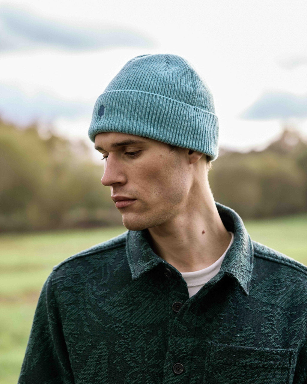 Bonnet En Laine Bleu Grisé