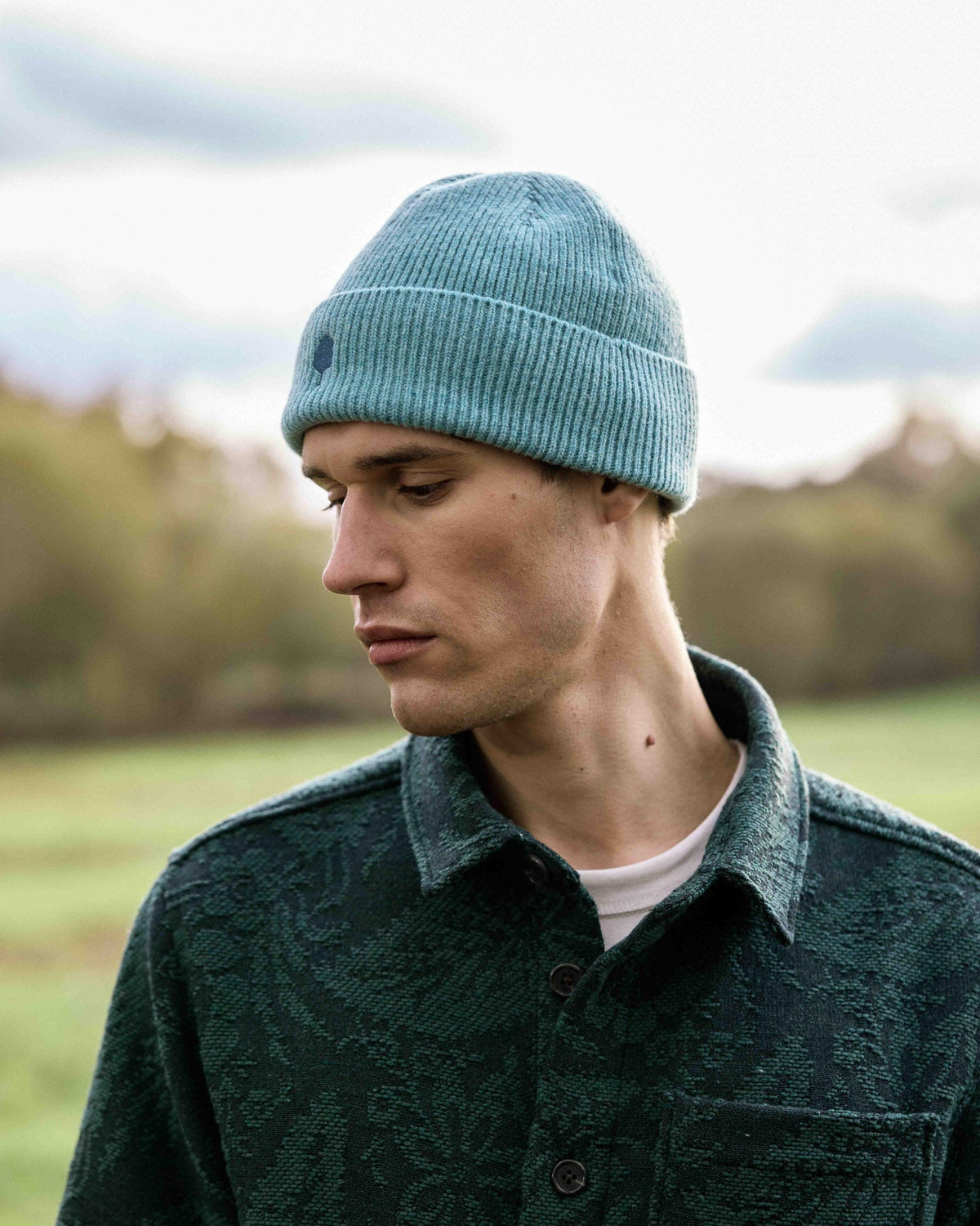 Bonnet En Laine Bleu Grisé