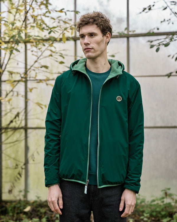 Veste Imperméable Réversible Vert Sapin