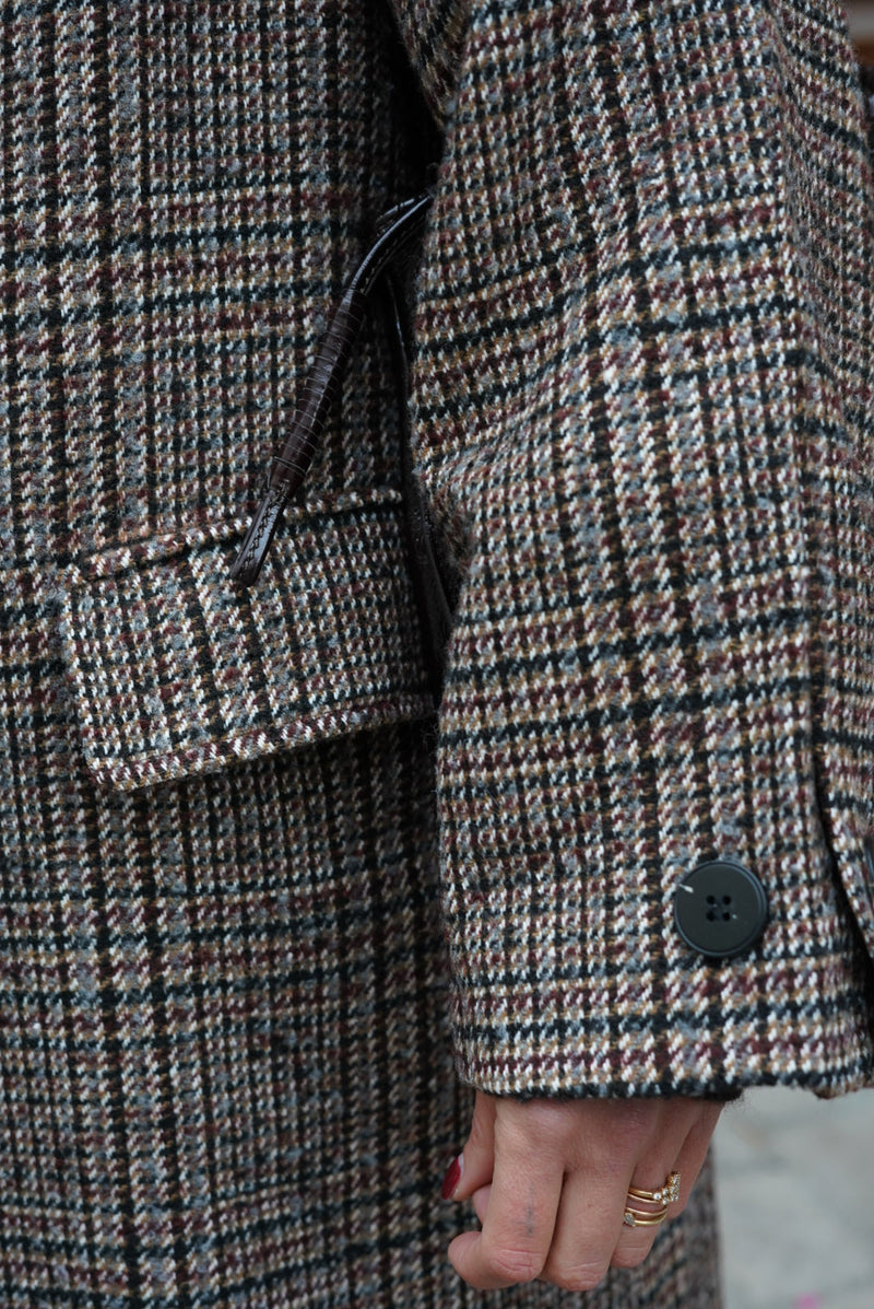 Manteau Nicolas Carreaux Chocolat