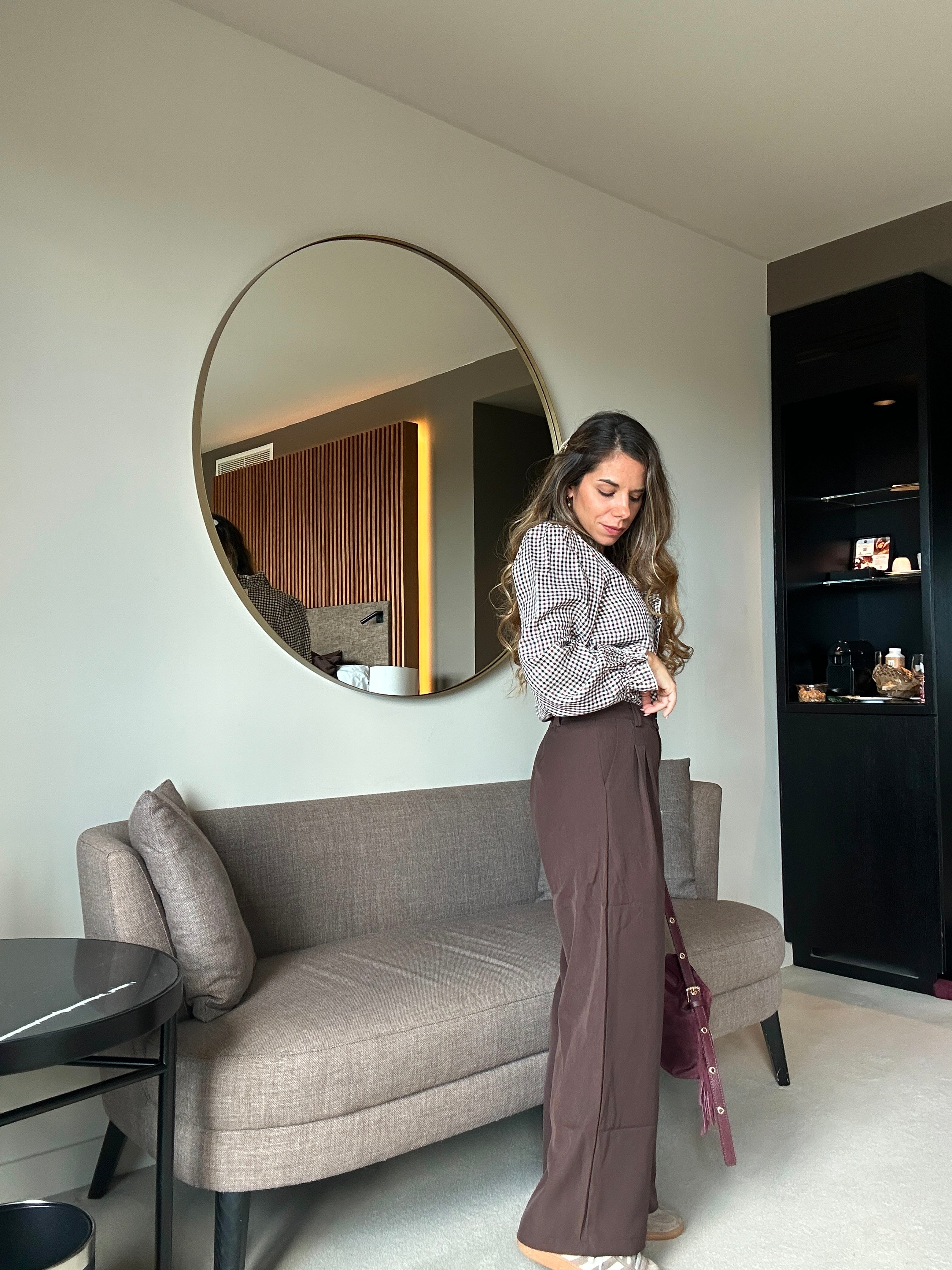 Jules chocolate wide-leg trousers