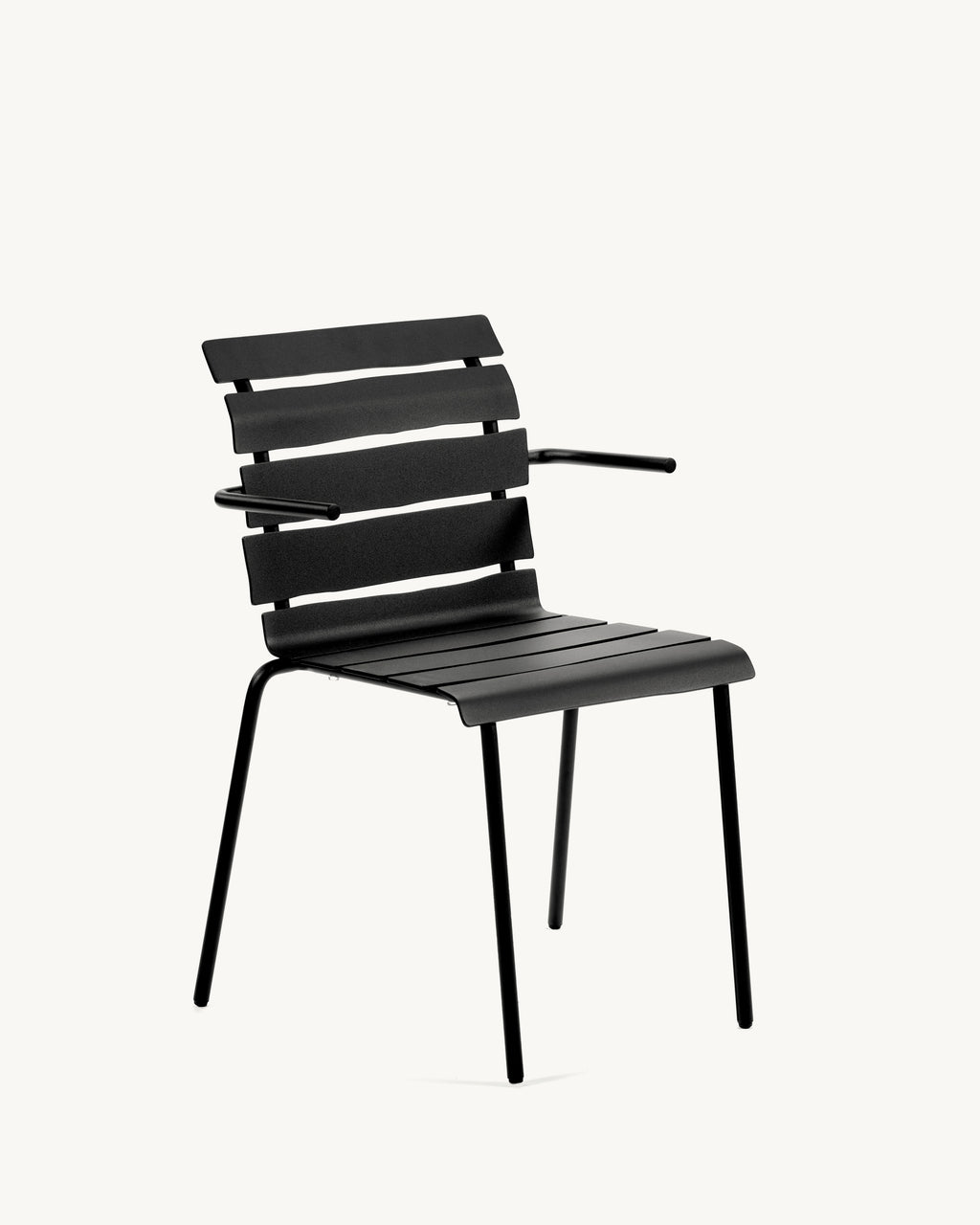 Aligned - Chaise À Accoudoirs - Aluminium - Noir