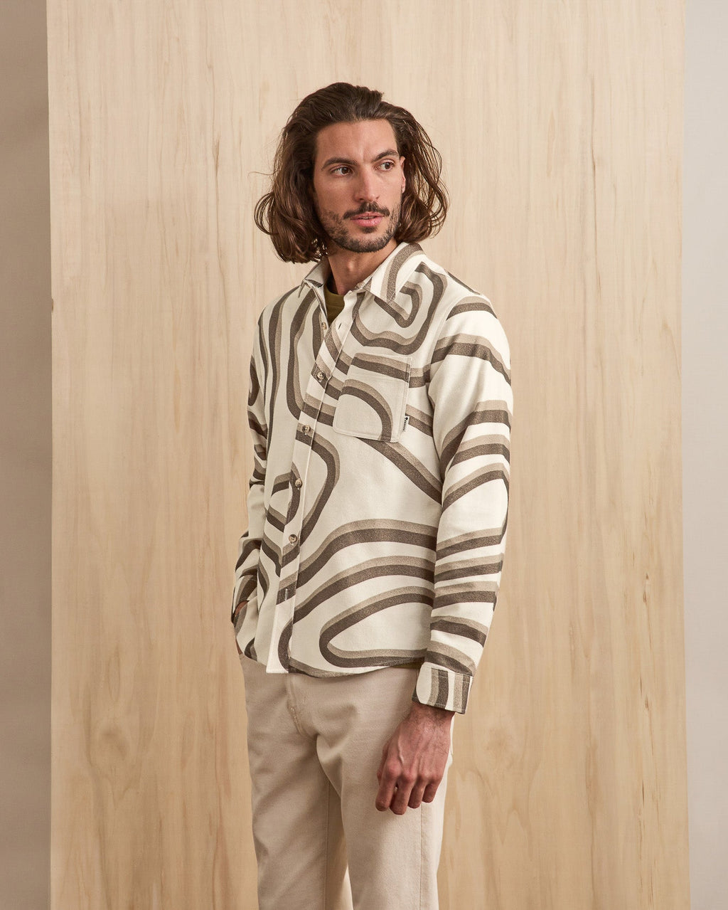 Surchemise Beige Et Camel