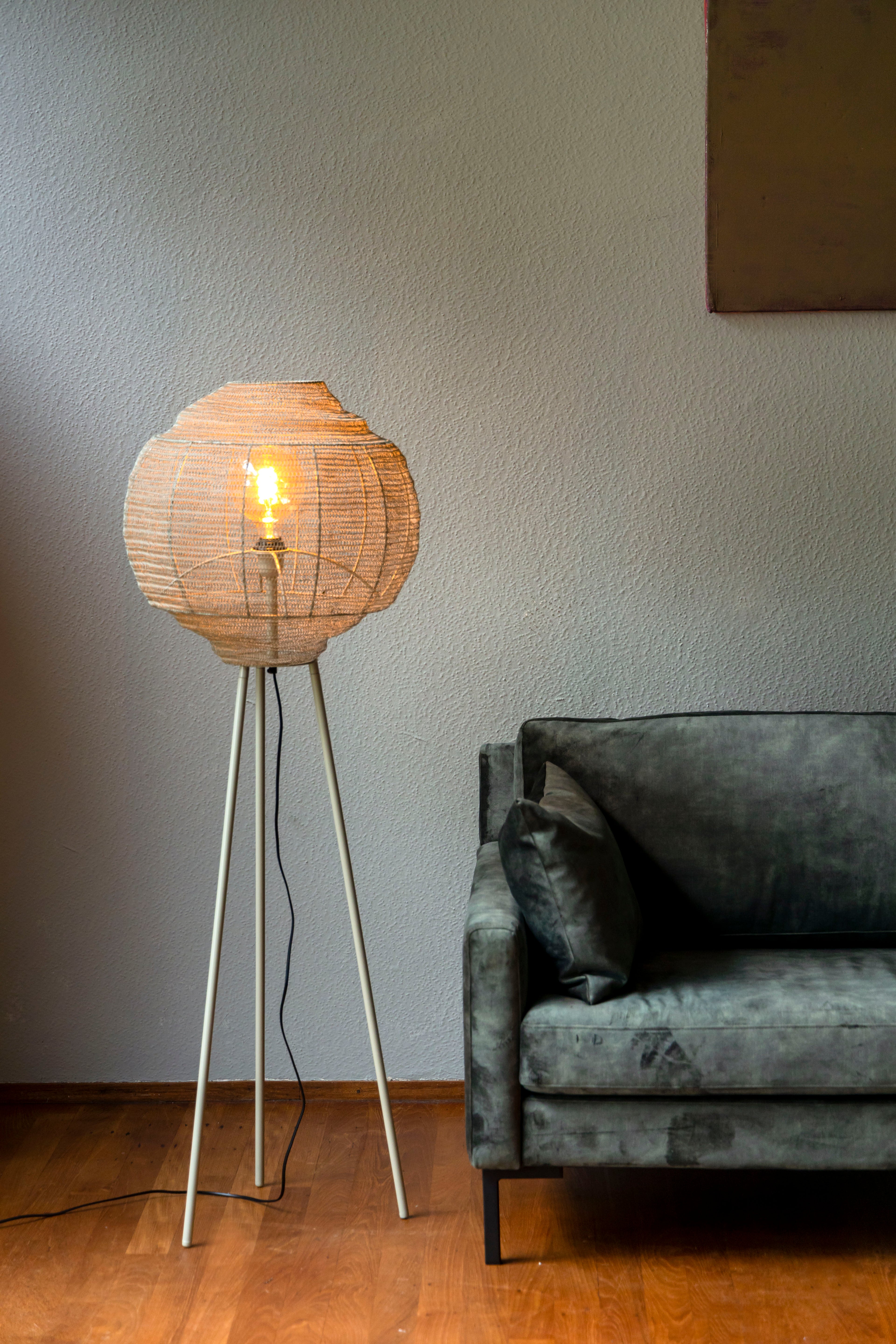Meezan - Floor Lamp - Iron - Sand Gray