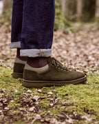 Scarpe in pelle scamosciata kaki chiaro