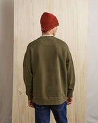 Sweat Col Rond Vert Olive Foncé