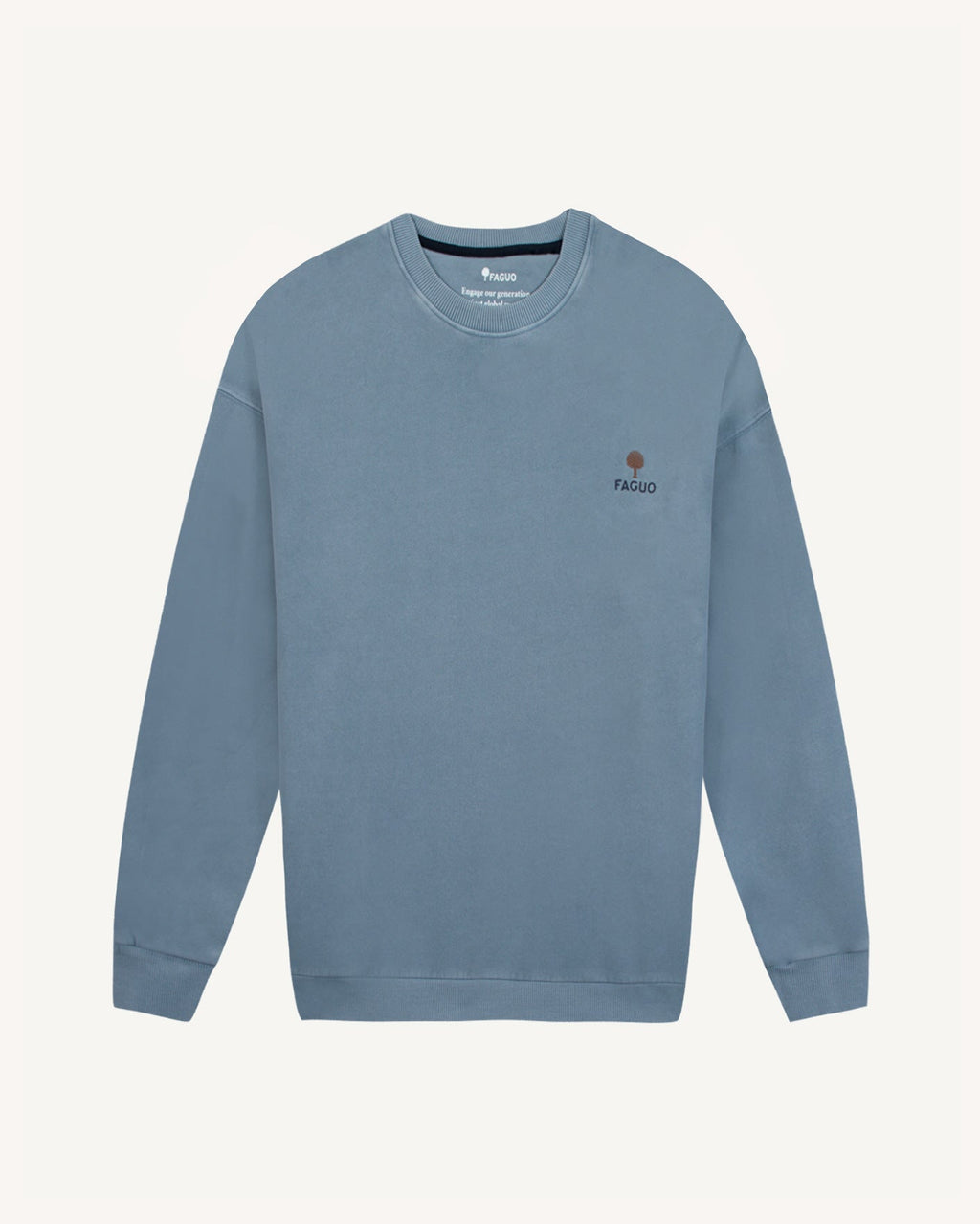 Denim Blue Crew-Neck Sweatshirt