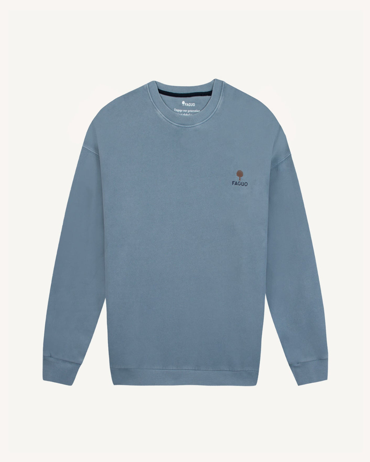 Denim Blue Crew-Neck Sweatshirt