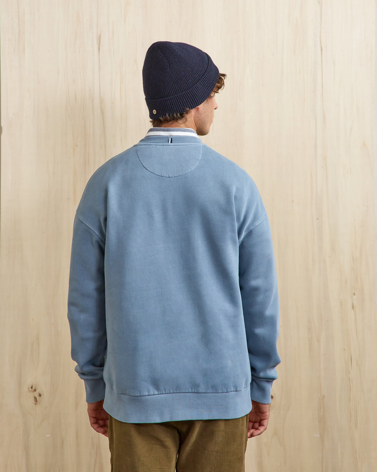 Denim Blue Crew-Neck Sweatshirt