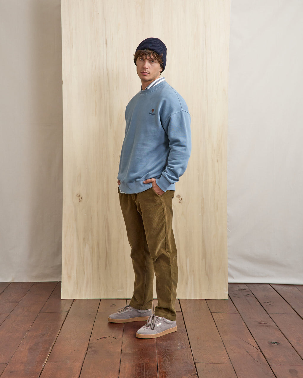 Denim Blue Crew-Neck Sweatshirt