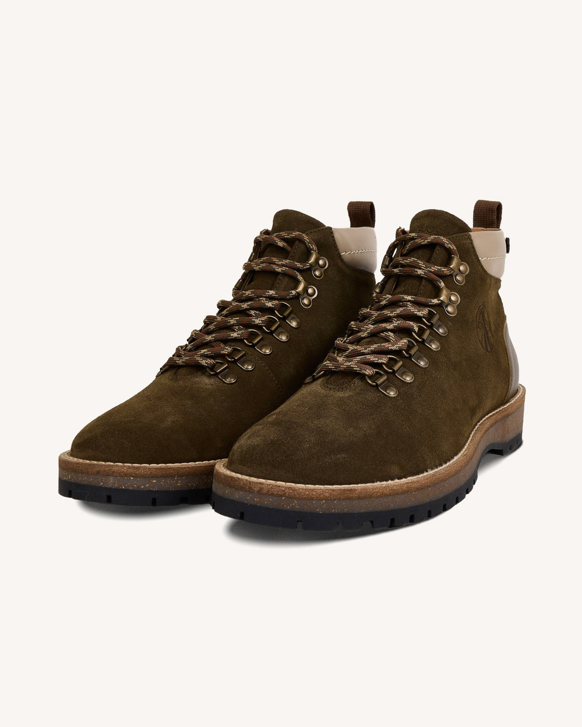 Scarpe In Suede E Pelle Kaki