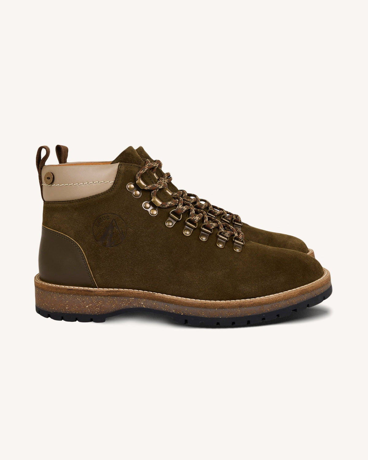 Scarpe In Suede E Pelle Kaki