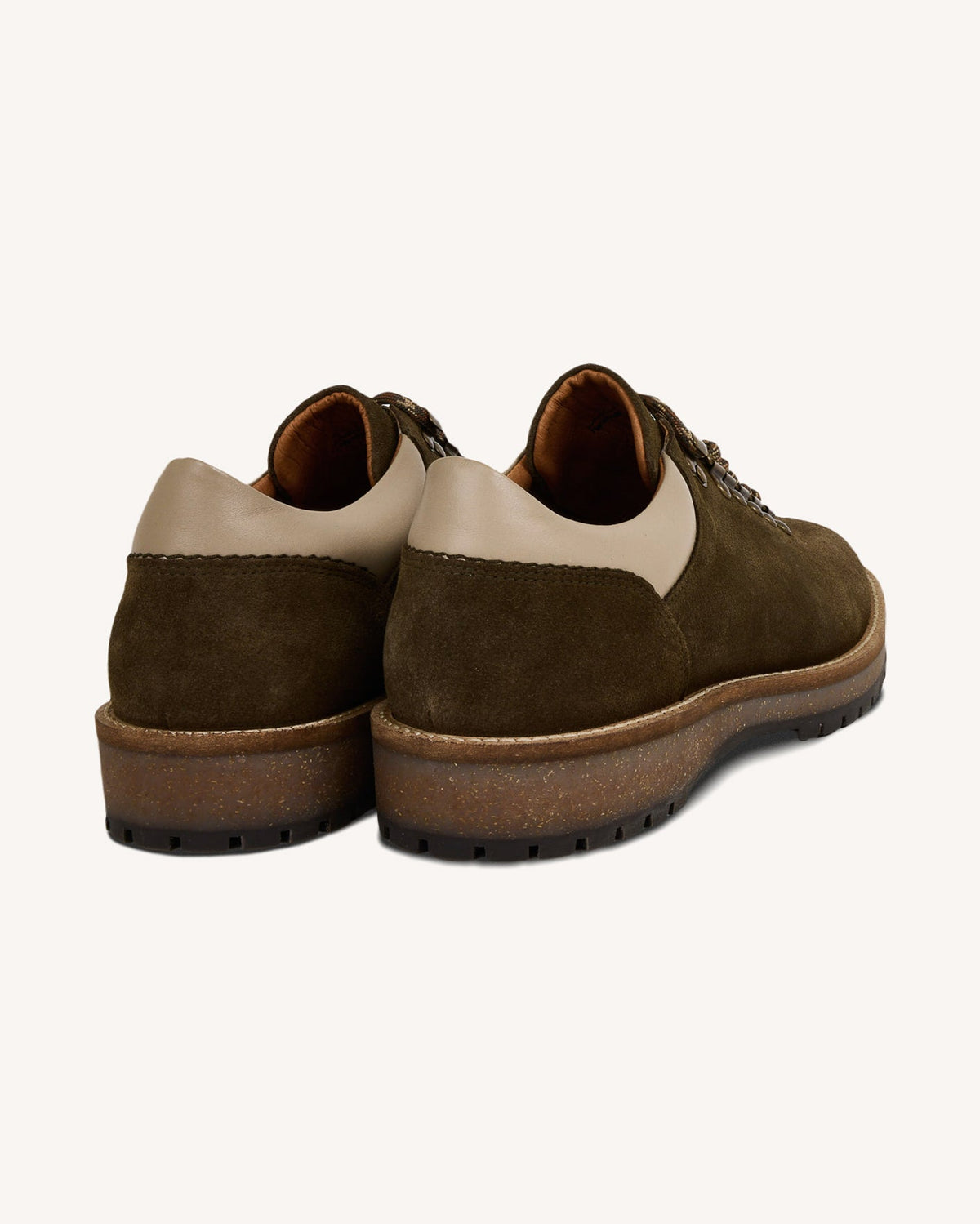 Scarpe in pelle scamosciata kaki chiaro