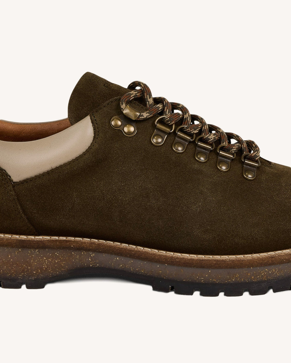 Scarpe in pelle scamosciata kaki chiaro