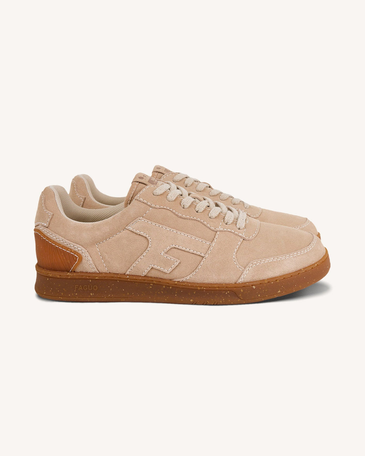 Sneakers in pelle scamosciata beige chiaro