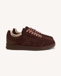 Sneakers in pelle scamosciata marrone scuro