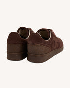 Sneakers in pelle scamosciata marrone scuro