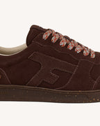 Sneakers in pelle scamosciata marrone scuro